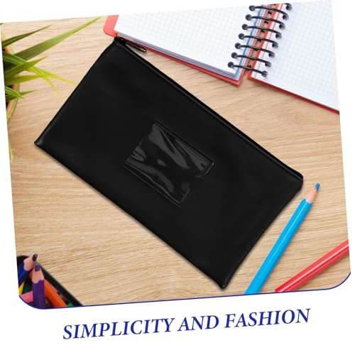 Uonlytech 2Pcs Window Zipper Storage Bag for Money Checks and PU Leather Cash Wallet with Card Holder Multifunctional Coin Wallet for Easy Organization3