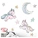 Little Deco Adesivo murale unicorni Luna e Stelle I S - 83 x 65 cm (LxA) I Muro Tatuaggio Ragazze Camera Bambino Adesivo per Bambini DL185