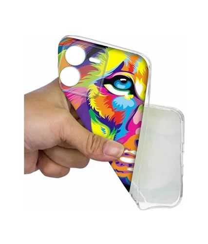 Image of Lion Design Printed Silicon Soft TPU Back Case Cover for iQOO Z9 5G, Multi Colour