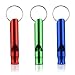 ZITRADES 3pcs Emergency Hiking Camping Survival Aluminum Whistle Key Chain With Red/Green/Blue Color