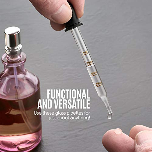 Eye Dropper - (Pack Of 2) Bent & Straight Tip Calibrated Glass Medicine Droppers For Medications Or Essential Oils Pipette Dropper For Accurate Easy Dose And Measurement (1 Ml Capacity) #TOP4