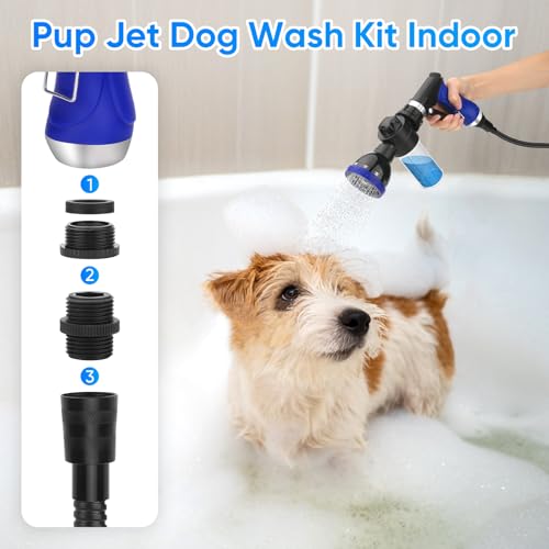 Dog-Shower-Attachment-Water-Hose-Nozzle-Sprayer-Set-with-Metal-3-Way-Shower-Diverter-66-Ft-Long-Hose-Tub-Faucet-Sprayer-for-Shower-Arm-Easy-Faucet-Pup-Pet-Bathing-Sprayer-Washer-Hose-Kit Dog Shower Attachment Water Hose Nozzle Sprayer Set with Metal 3 Way Shower Diverter 66 Ft Long Hose Tub Faucet Sprayer for Shower Arm Easy Faucet Pup Pet Bathing Sprayer Washer Hose Kit