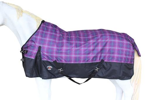 Image of Challenger 1200D Turnout Waterproof Rain Light-Weight Sheet Plaid Horse Blanket 3EE08G