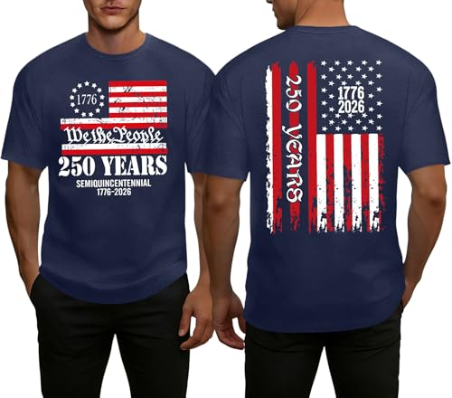 Image of Ithalt Men's American Flag Shirt 4th of July T-Shirt USA Patriotic Tee Shirt Independence Day Top