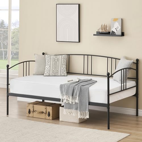 Idealhouse IZKWPK8EMVB-BQDUPTI2_QCOH2QF4 Twin Daybed With Trundle, Metal Twin Size Daybed With Pullout Trundle 6 Casters thumb #3