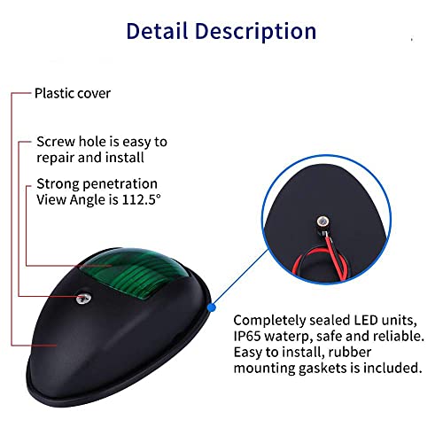 Feux de navigation pour bateau résistant à l'eau pour éviter les collisions - 4