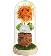 Mailirious Handmade Positive Sunflower Doll Crochet with Card, Appreciation Present for Women, Wi...