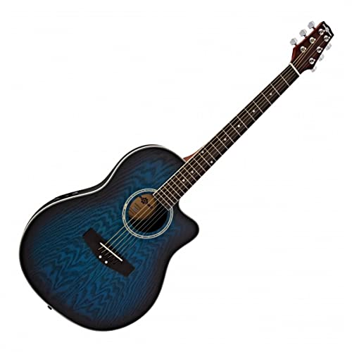 Gear4music Kit guitare électro-acoustique à dos rond avec ampli Bleu - Les Beatles, Paul McCartney, John Lennon, RIngo Starr, George Harrison Gear4music Kit guitare électro-acoustique à dos rond avec ampli Bleu – Image 3