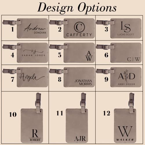 Custom Traveler Gift For Women, Men, Kids. 5 Colors. 9 Designs. Personalized Laser Engraved Leatherette Luggage Tag. Engraved Luggage Tag #TOP1