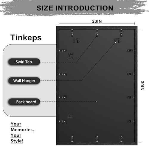 Image of 20x30 Frame Black, Hang Horizontally or Vertically, Perfect 20x30 Poster Frame for Photos, Posters & Artwork