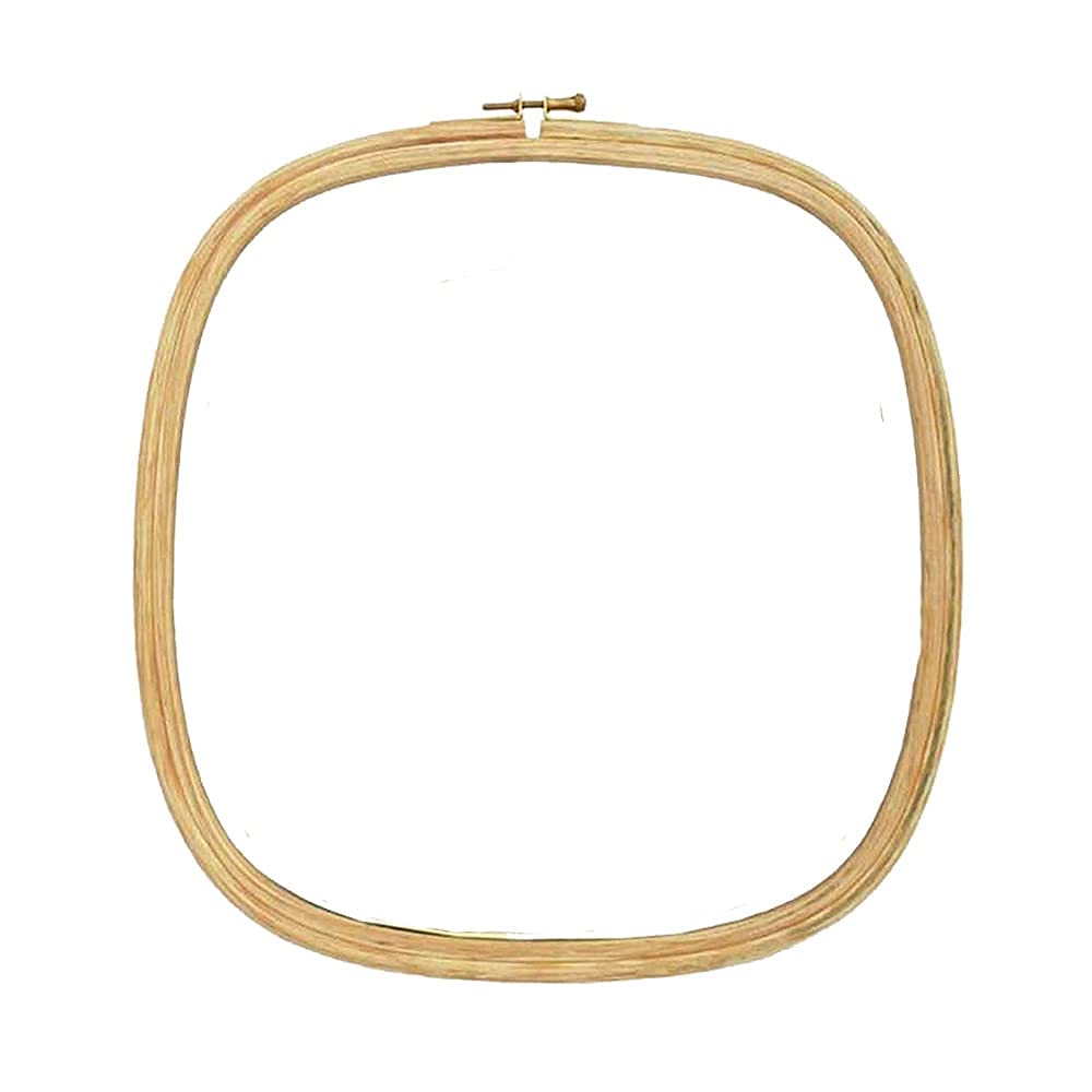 Mohan Shoppe Brown Rounded Square Wooden Embroidery Frame/Hoop Settings for Jewelry Making & Clothing Wedding Dress Package of 1 Piece Size- 8 inches Approx.