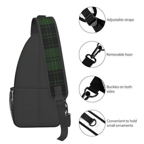 Mochila Cruzada Negra de Plaid para Senderismo y Viaje miniatura 5
