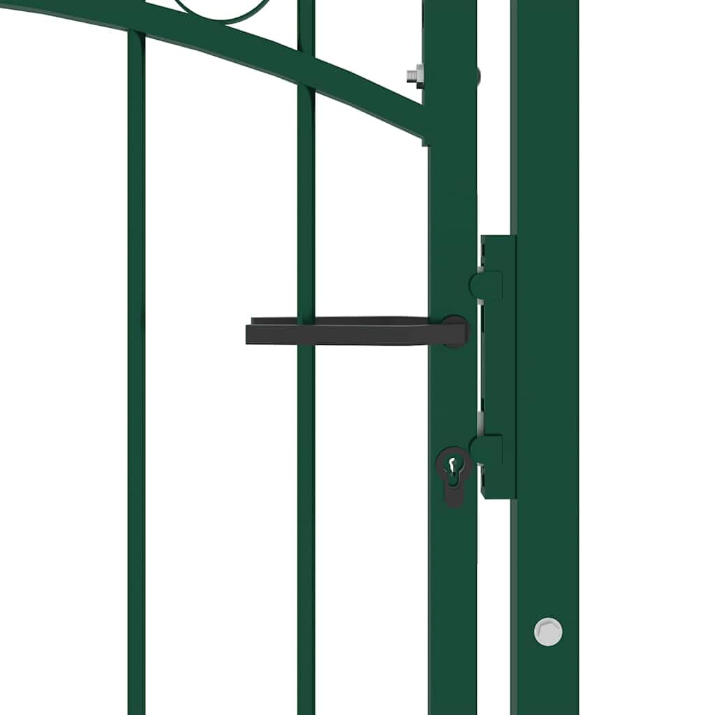 vidaXL EMMEN - Cancello per recinzione, in acciaio, 100 x 123,5 cm, colore: Verde
