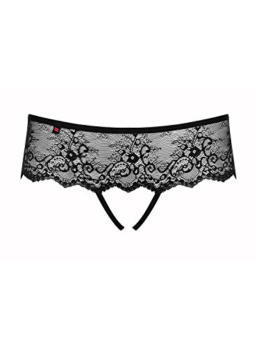 Selente Love & Fun Intrigant String ou brésilienne dans Un Magnifique Coffret Cadeau, Panties Noir Ouvert, S-M