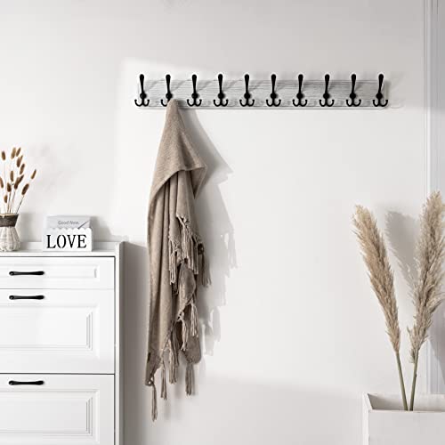 Image of SKOLOO Rustic Large Wall Mounted Coat Rack-38.6'' Long Coat Rack for Wall, Pine Solid Wood Coat Rack Hook, Farmhouse Coat Hanger Wall Mount for Hanging Jacket Coat Hat, Pack of 2