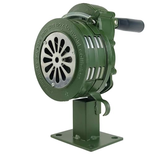 YuYBrightmi Base Mount Hand Crank Alarm Hand Crank Air Raid Siren 110dB Loud Manual Emergency Alarm Base/Table Mount Outdoor Warning Siren for Survival & Safety