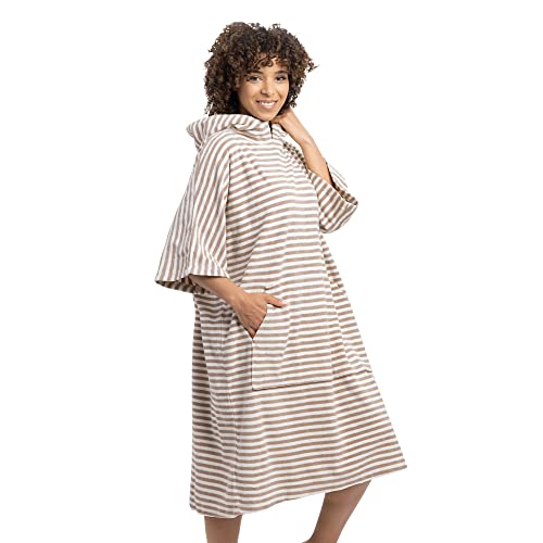 Image of Unisex Changing Robe - Swim Poncho - Terry Cotton Hooded Surf Towel Poncho for Beach Swimming - S /M L /XL