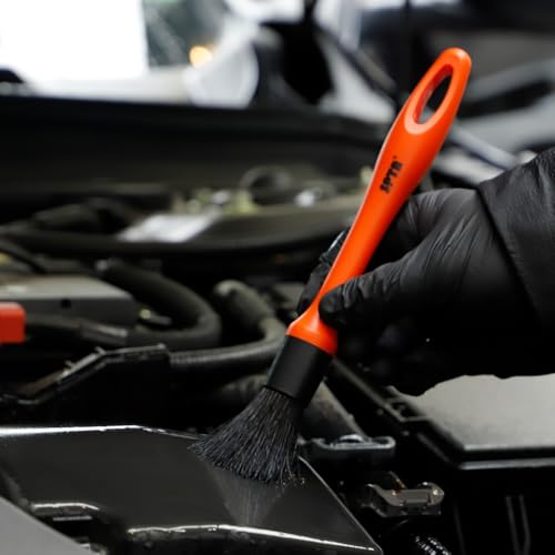 SPTA Detaillierungsbürsten-Set 5 Verschiedene Größen Premium-Naturhaar-Mischfaser-Kunststoffgriff Auto-Detailbürsten zum Reinigen von… – Ansicht 6