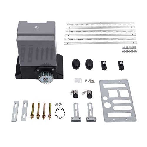 1600 Kg Motor de Apertura de Puerta Corredera Motor de Puerta Corredera +6m Cremallera Kit Completo Eléctrico Apertura Puerta 750w Aluminio con Sensor Infrarrojo