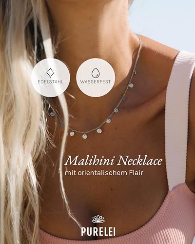 Purelei Malihini Damenkette – Verstellbare Edelstahl Halskette 35-40 cm – Wasserfest, langlebig und elegant… – Ansicht 2