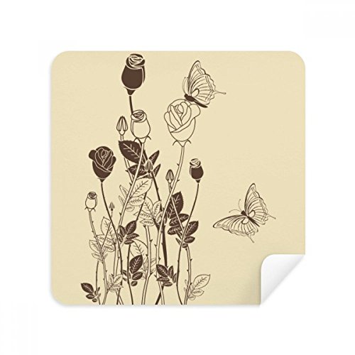 Tissu de nettoyage rose papillon pour éliminer les traces sur les lunettes
