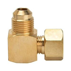 Stanbroil 90° Elbow Connector Replacement for Olympian Low Pressure Gas Fired Heaters – 3/8″ Female Flare x 3/8″ Male Flare