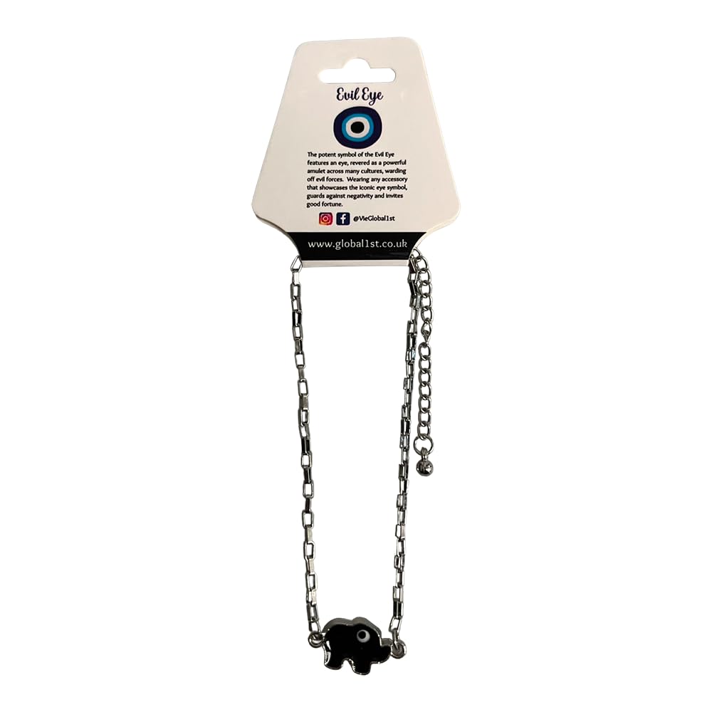 VIE Evil Eye Anklet, Elephant (JIT)