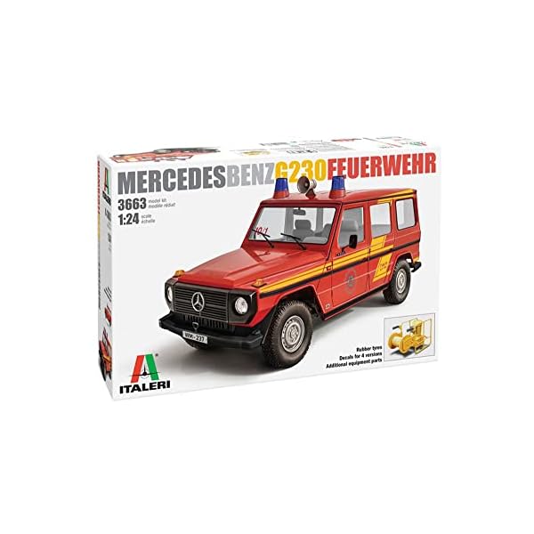 Italeri 3663 1:24 Mercedes-Benz G230 Feuerwehr-Modellbau, Bausatz, Standmodellbau, Basteln, Hobby, Kleben…