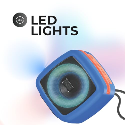 Image of OOGE Vibebox 1000 Bluetooth Speaker | 7W Wireless Speaker with AUX & USB Port | RGB Lights | Type-C Charging | Bluetooth 5.3 | Deep Bass | Compact & Stylish | Blue