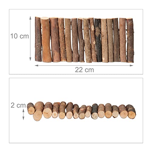 Relaxdays Rodent Bridge Tunnel, Set of 3, 10 x 22 cm, Flexible, Cage Accessory Hamster &, Mice, Natural Wood - Image 4