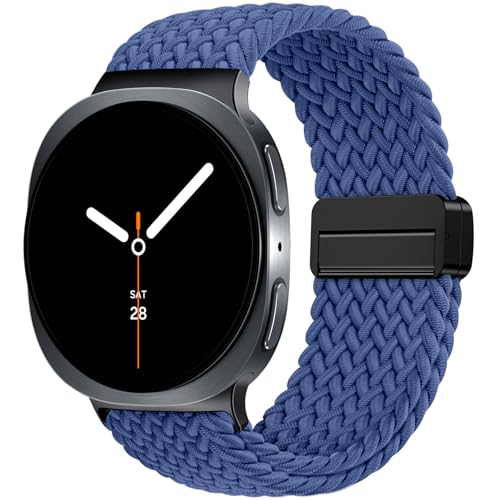 SNBLK Magnetic Braided Band Compatible with Samsung Galaxy Watch 8 Band 40mm 44mm/Watch 8 Classic 46mm (2025) Men Women, No Gap One Click Nylon Elastic Sport Strap for Samsung Galaxy Watch 8
