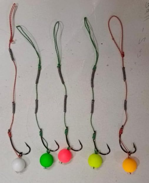 Fishing Rig Hooks with Colourful Float Balls, Set of 5, Multi-Colour-picture-16