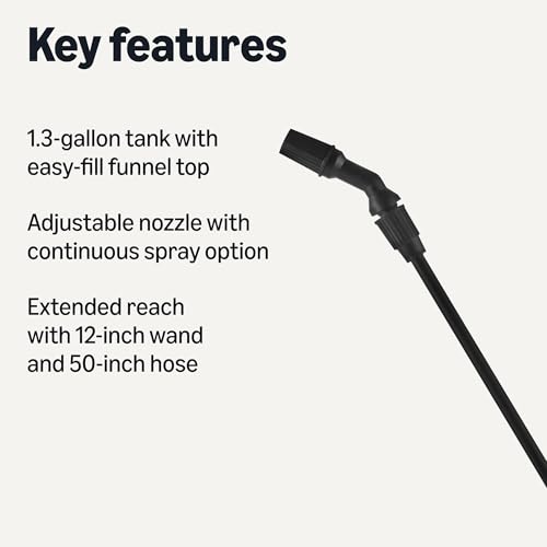 Amazon Basics Garden Sprayer for Gardens and Flower Beds, 1.3 Gallon Capacity with Extension Wand - Additional View