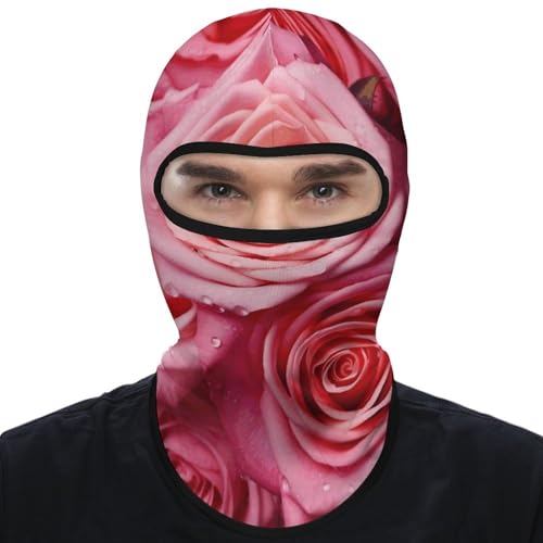 Balaclava con diseño de rosa elegante para hombre y mujer, máscara facial protectora contra el sol, transpirable, cubre toda la cabeza para senderismo, ciclismo, correr y conducir miniatura 1