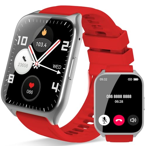 Reloj Inteligente Hombre Mujer, 1.85 Smartwatch Con Llamadas Y Mensajes, Con Pulsómetro Monitor De Sueño, 112 Modos Deportivos Pulsera Actividad, Ip68 Impermeable Smart Watch Para Ios Android, Rojo Reloj Inteligente Hombre Mujer, 1.85 Smartwatch Con Llamadas Y Mensajes, Con Pulsómetro Monitor De Sueño, 112 Modos Deportivos Pulsera Actividad, Ip68 Impermeable Smart Watch Para Ios Android, Rojo