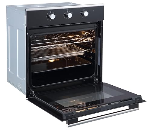 PKM Einbaubackofen EBO6-60AF | 6 Backofenfunktionen inkl. Airfry | 60 Liter Garraum | Timer | EEK A