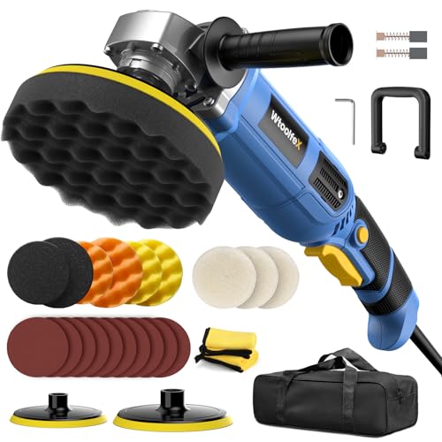 Wtoolfex - WtoolfeX Car Buffer Polisher Kit, 1600W Car Polishing Kit, 7-inch/6-inch Rotary Buffer Waxer, 7 Variable Speed, Rotary Polisher for Car, Detachable Handle Perfect for Boat, Car Polishing＆Waxing