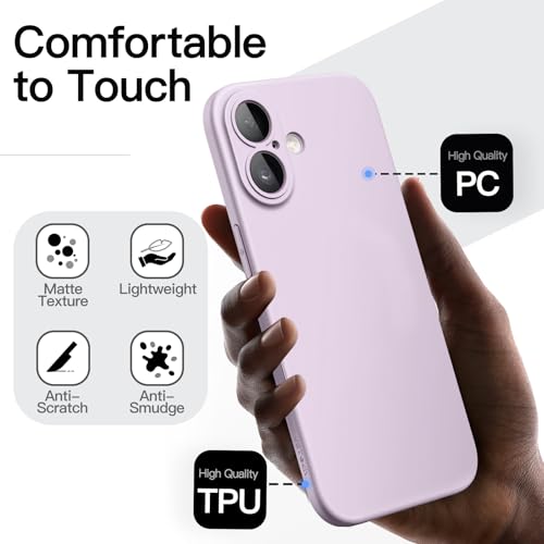 Image of JETech Slim Case for iPhone 17 6.3-Inch, Ultra-Thin Lightweight Minimalist Phone Cover with Camera Lens Protection, Matte Anti-Fingerprint Finish (Lavender)