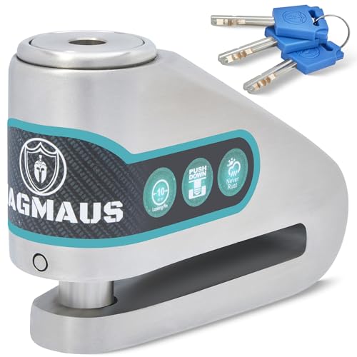 Magmaus® MBL05 [Never-Rust] Disc Brake Lock - [High Security] [304 Stainless Steel] - Weatherproof - Reminder Cable - Suitable for Motorcycles, Mopeds, Bikes