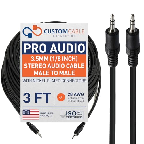Cable de audio estéreo 3.5mm macho a macho 3 pies negro miniatura 1