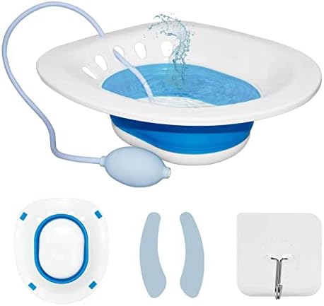 Sitz Bath for Hemorrhoids, Sitz Bath for Toilet Seat, Yoni Steam Seat, Foldable Sitz Bath for Postpartum Care, Designed for Perineum Soaking, Hemorrhoid, and Anal Inflammation Treatment