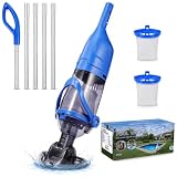 Grelawner Cordless Handheld Pool Vacuum for Above Ground Pool, Rechargeable Small Pool Vacuum with Telescopic...