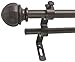 Montevilla 5/8-Inch Facet Ball Double Window Treatment Rod Set, 48 to 86-Inch, Toasted Copper