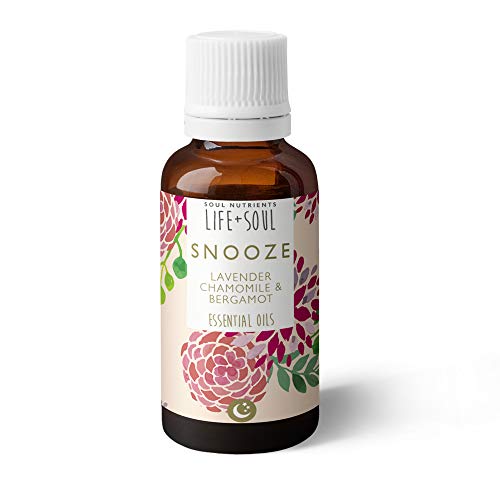 Snooze- Mezcla de aceites esenciales 100% puros por la noche, 10 ml, aceites puros de lavanda, manzanilla y bergamota Cover