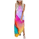 Gauze Sling Sleeveless Evening Dresses Womans Comfy Tie-Dye Boho Summer Cocktail Comfy Below The...