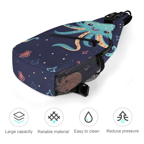 Mochila tipo cruzada para senderismo con diseño de pulpo miniatura 5