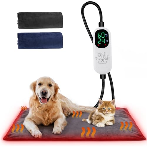 Angelpet Haustier Heizkissen XL 60x90cm – Heizdecke für Hunde & Katzen, 30–60 ℃ Temperatur & 14 Timer (0–12H/24H), Hunde Heizmatte mit Auto Screen-Off, bissfestem 1,8 m Kabel, 2 waschbaren Bezügen Angelpet Haustier Heizkissen XL 60x90cm – Heizdecke für Hunde & Katzen, 30–60 ℃ Temperatur & 14 Timer (0–12H/24H), Hunde Heizmatte mit Auto Screen-Off, bissfestem 1,8 m Kabel, 2 waschbaren Bezügen