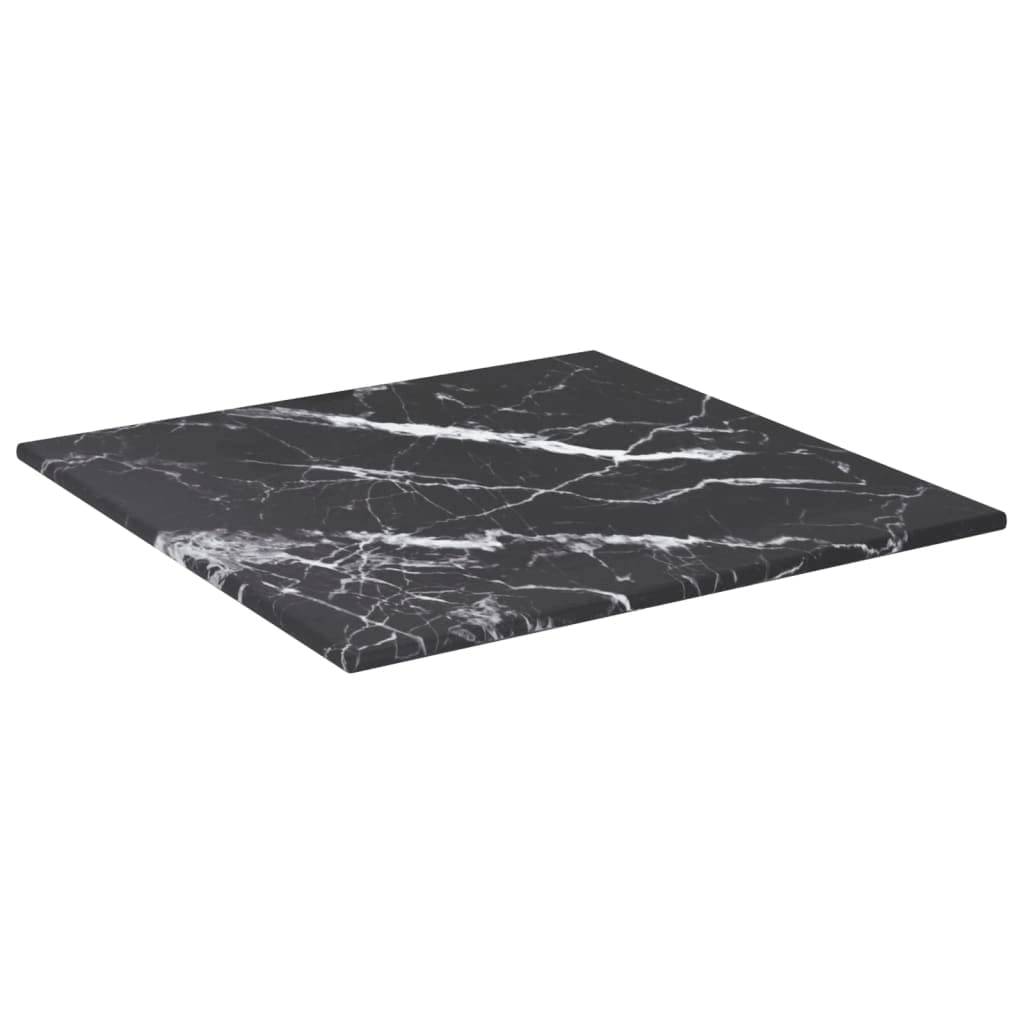 Plateau de table rond en verre trempé aspect marbre 30 x 30 cm – Plateau en verre durable résistant aux rayures pour tables basses – Plateau de table en verre trempé pour protéger contre les