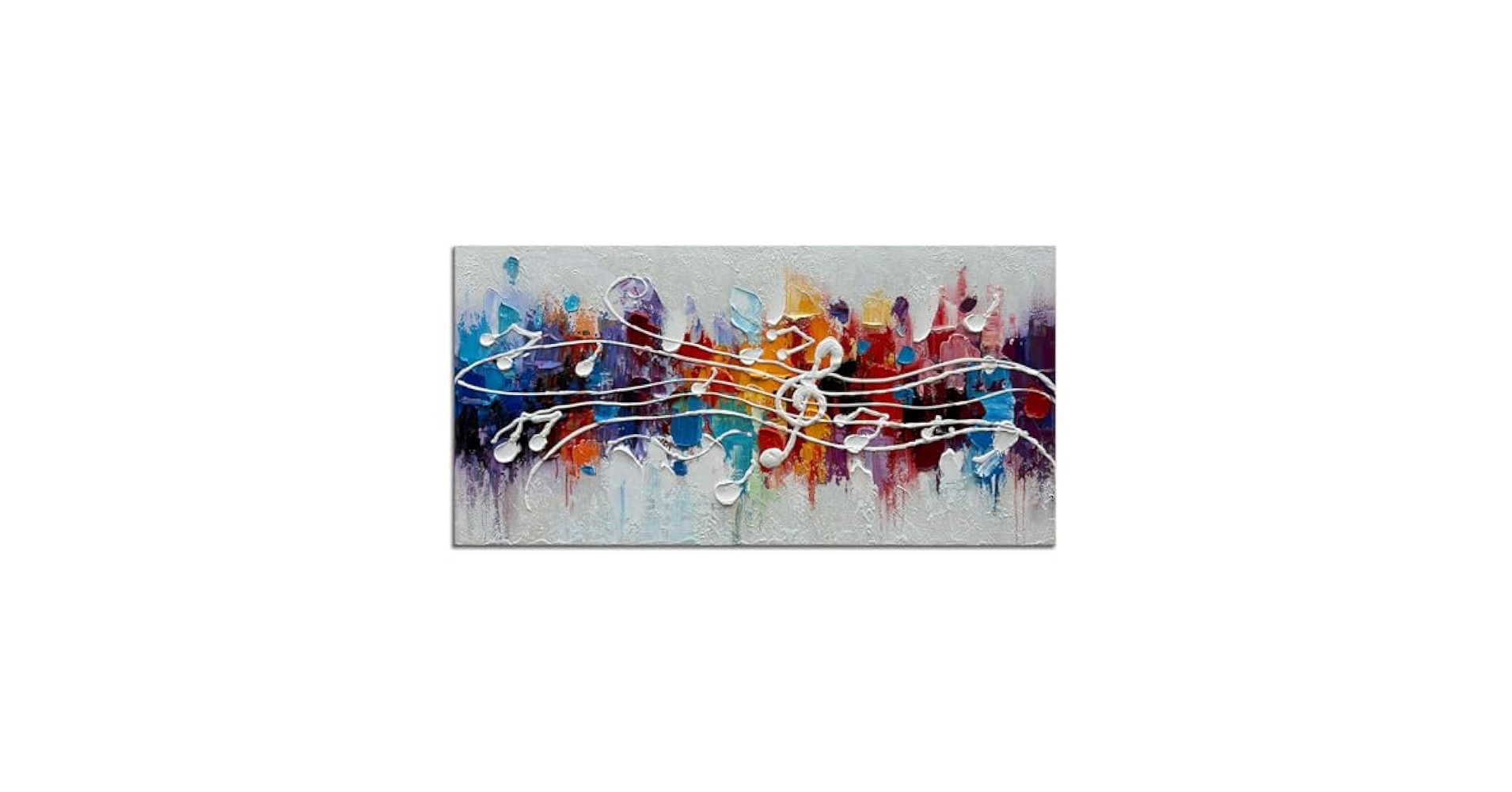 Amazon.com: zoinart Colorful Music Symbol Oil Painting on