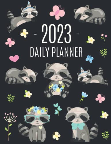 Raccoon Daily Planner 2023: Pretty Organizer for All Your Weekly Appointments | January–December Scheduler With Funny Forest Animal (12 Months)